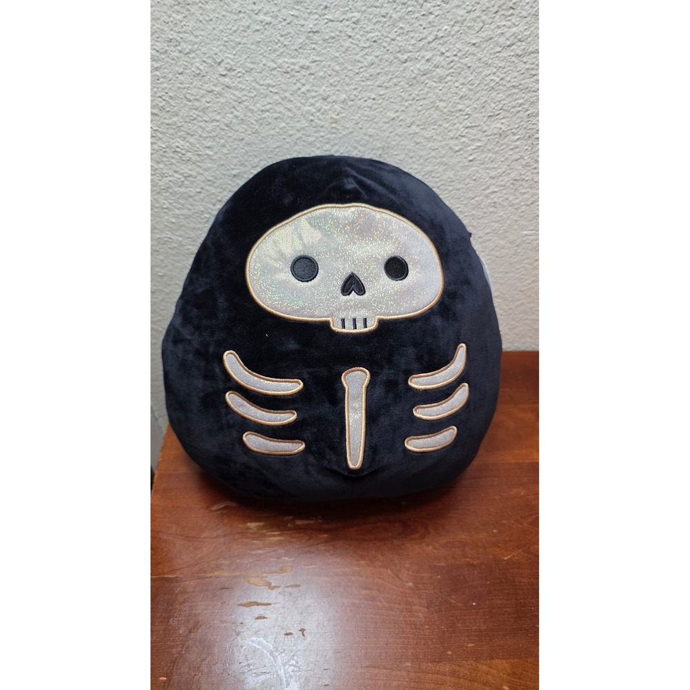 NEW Squishmallows Judith Skeleton Plush Unisex 12 Inch Black‎ Silver Halloween